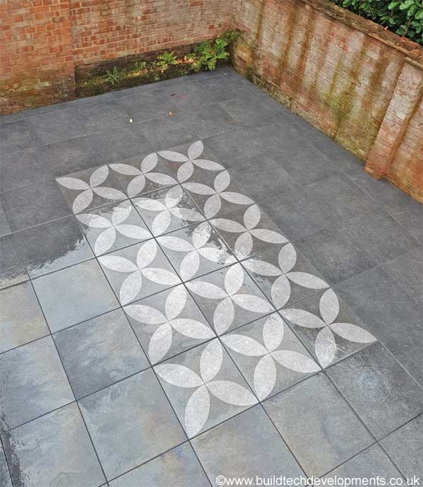 aerial view of feature paving