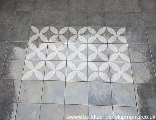 top view of feature paving