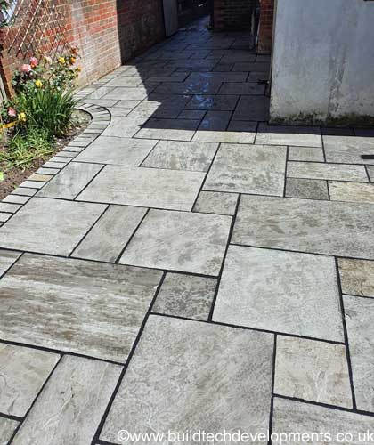 indian sandstone paving finished