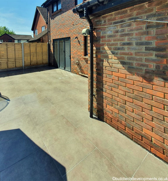 large porcelain patio