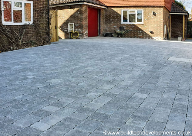 block paved driveway