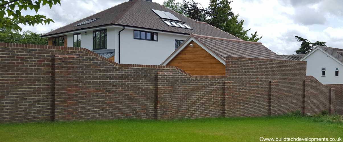 high and long brickwall